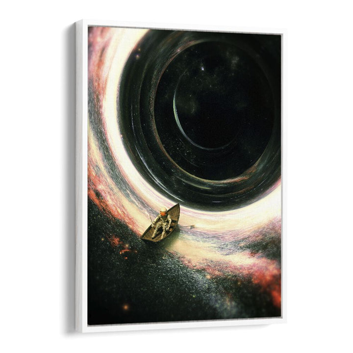 Lost Sailor By Francis Minoza Astronaut & Nasa Paintings, Space Art Prints Artwork in White Floater Frame
