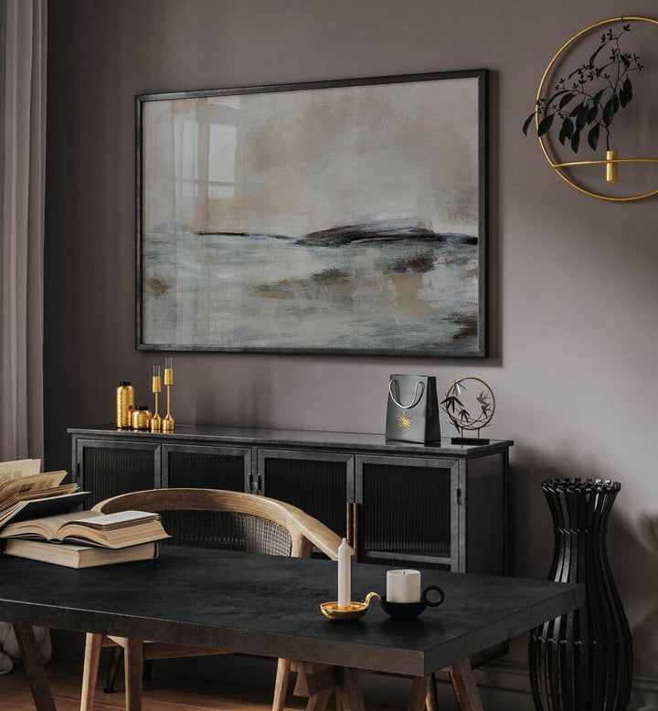 Elegant interior featuring LOST TIME, ABSTRACT PAINTINGS, blending creativity and emotion in a stunning display.