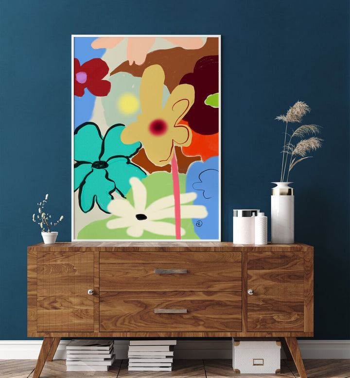 Vibrant LOUD FLOWERS DANCE, FLORAL FLOWER PAINTINGS brighten up any space with bold colors and artistic flair.
