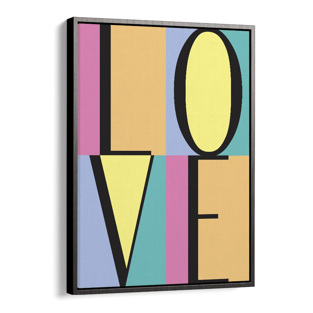 Love Blocks by Martina Fashion Art Artwork in Black Floater Frame
