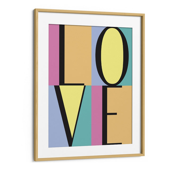 Love Blocks by Martina Fashion Art Artwork in Oak Wood Frame With Mount
