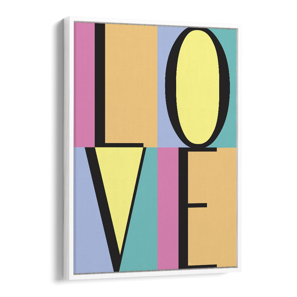 Love Blocks by Martina Fashion art painting Artwork in White Floater Frame
