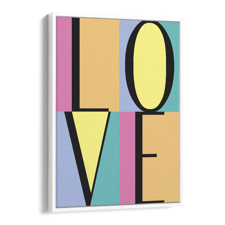 Love Blocks by Martina Fashion art painting Artwork in White Floater Frame
