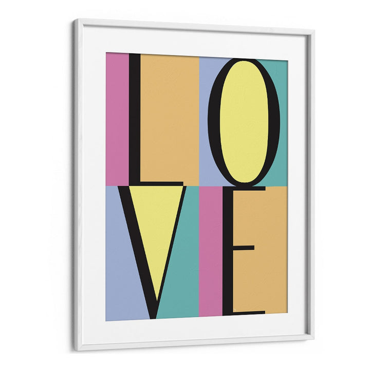 Love Blocks by Martina Fashion Art Artwork in White Frame With Mount