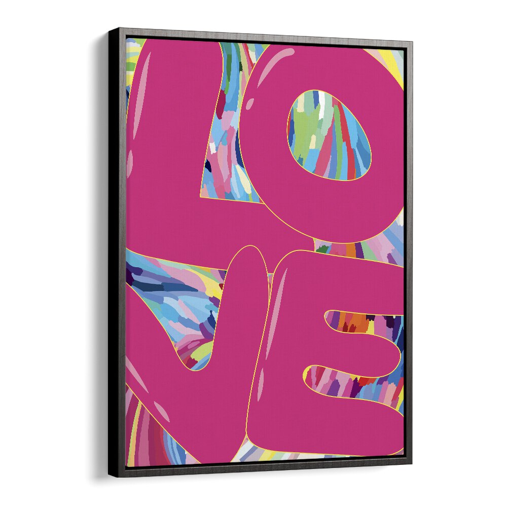 Love Maze Fashion Art Artwork in Black Floater Frame
