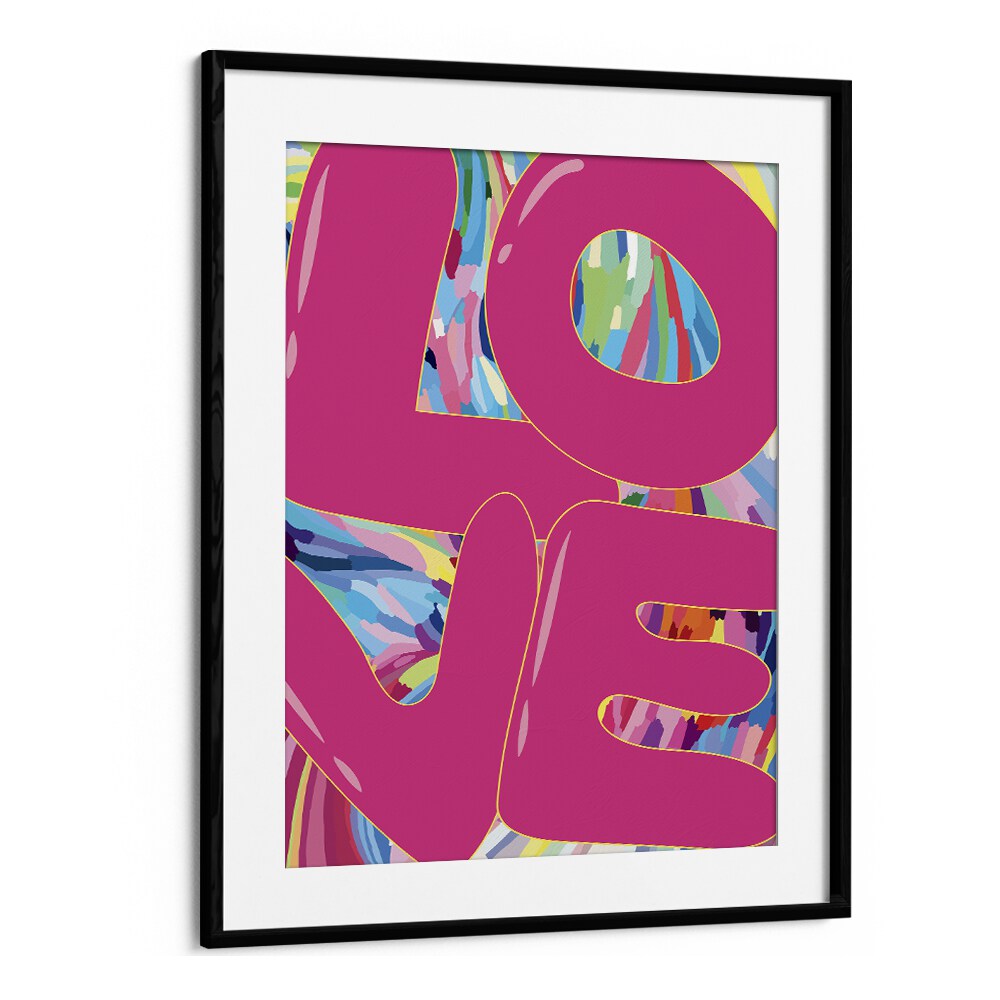 Love Maze Fashion Art Artwork in Black Frame With Mount
