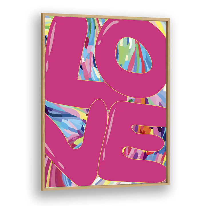 Love Maze Fashion Art Artwork in Oak Wood Plain Frame
