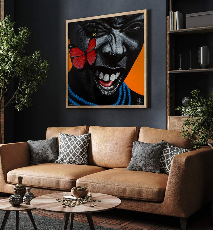 Love The Life You Live By Christian Beijer African Artwork Placed on a wall In A Living Room 