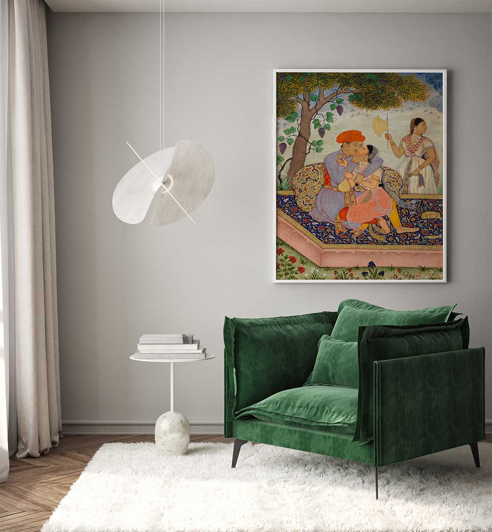 LOVERS EMBRACING , INDIAN ART PAINTINGS