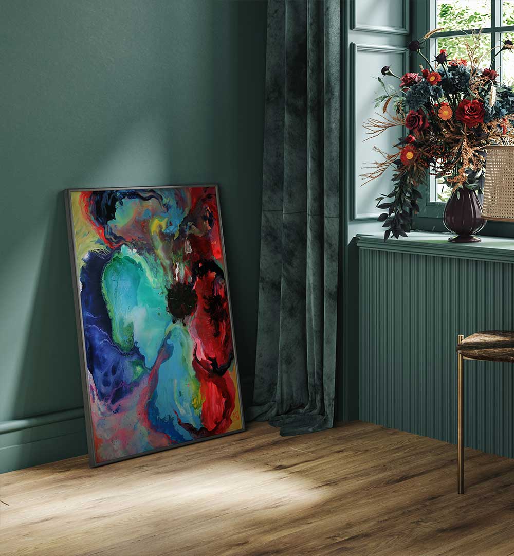LOVERS POPPY , FLORAL FLOWER PAINTINGS