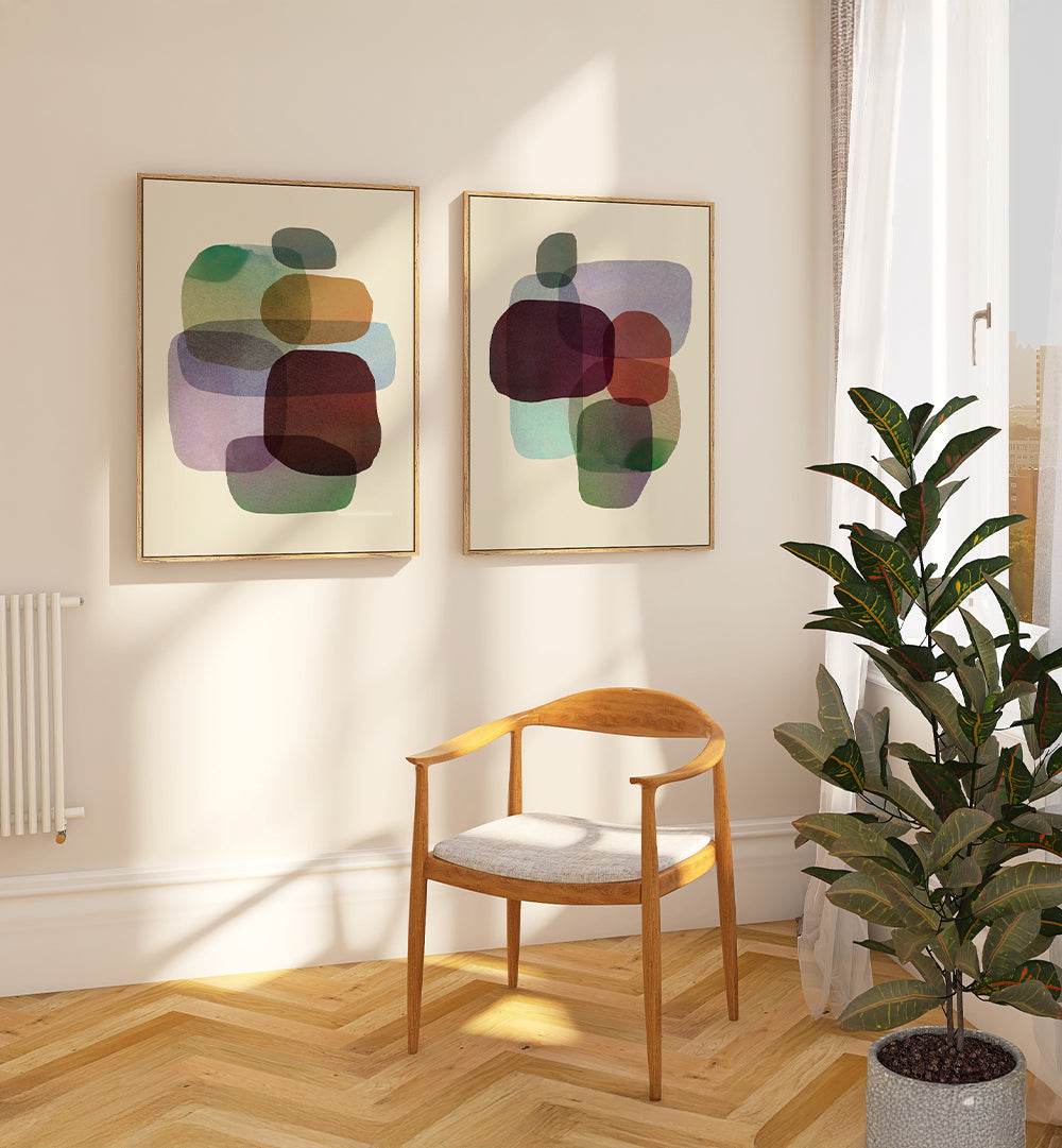 LUCID LAYERS , SET OF 2 PAINTINGS