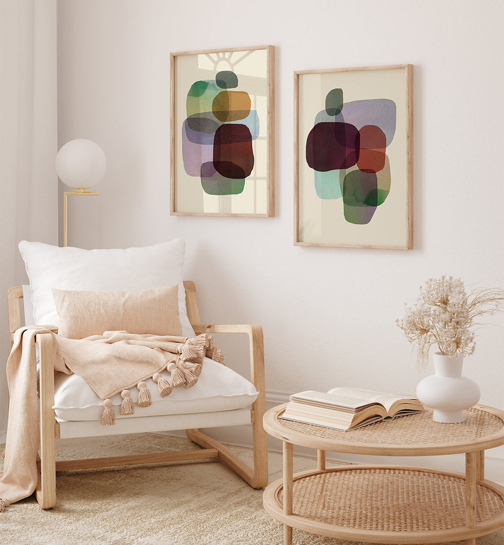 LUCID LAYERS , SET OF 2 PAINTINGS