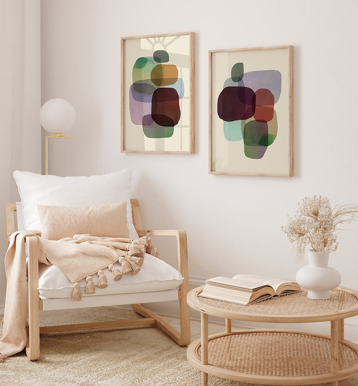 LUCID LAYERS , SET OF 2 PAINTINGS