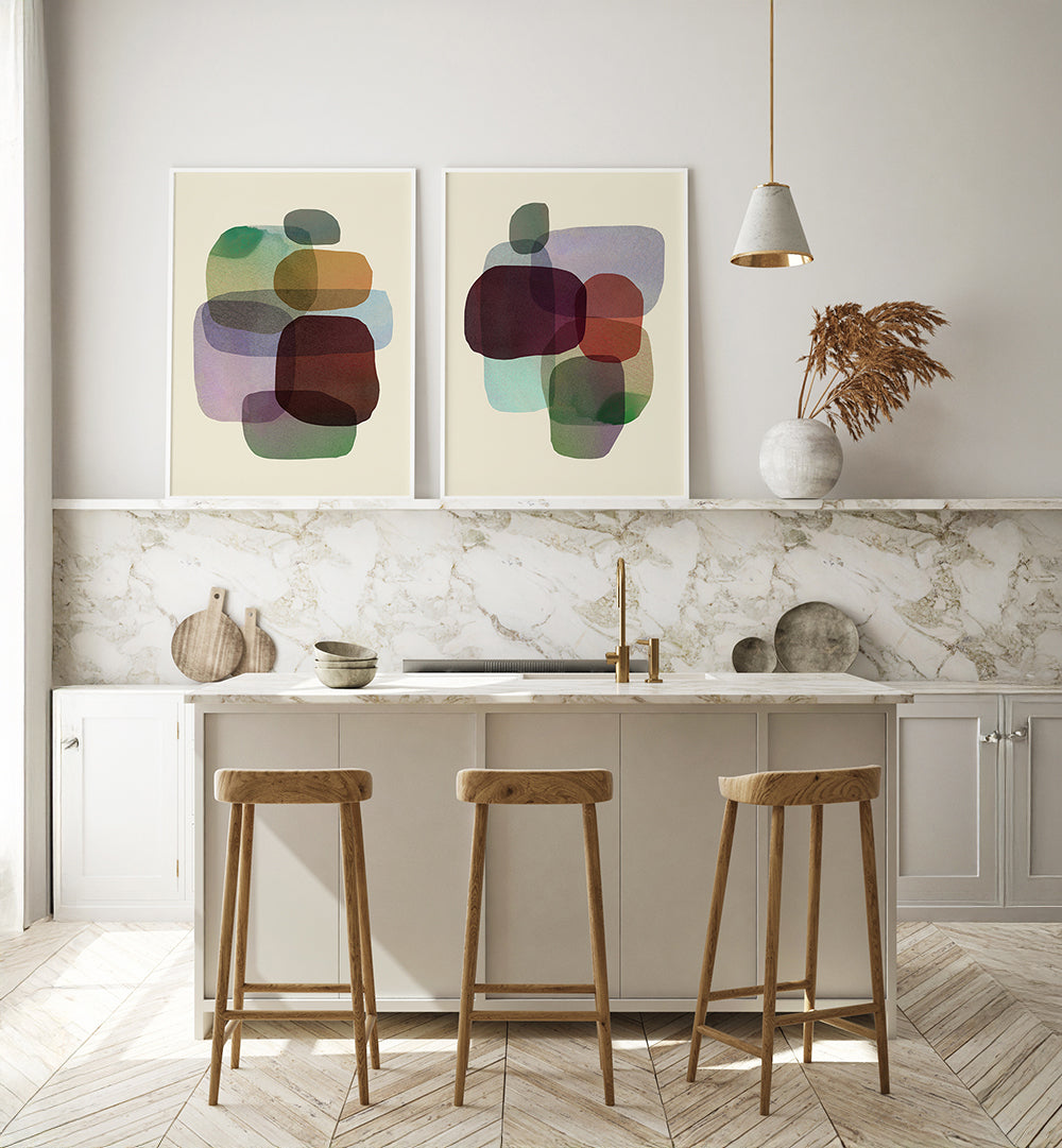 LUCID LAYERS , SET OF 2 PAINTINGS