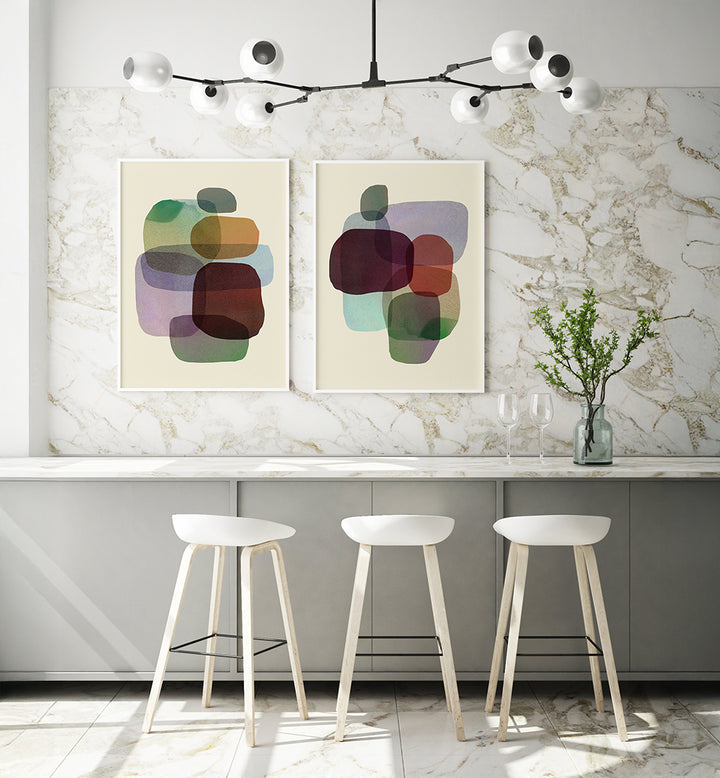 LUCID LAYERS , SET OF 2 PAINTINGS