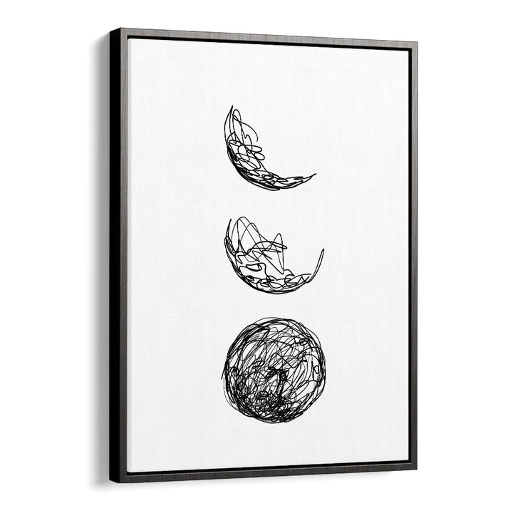 Lunar Line Art Artwork in Black Floater Frame