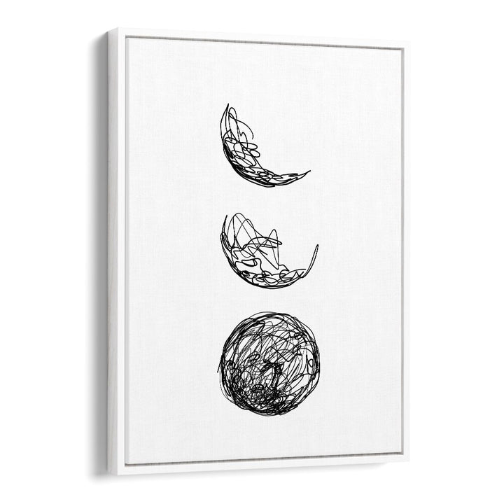 Lunar Line Art Artwork in White Floater Frame