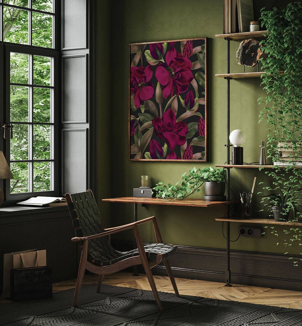 LUSH BURGUNDY MAGNOLIAS