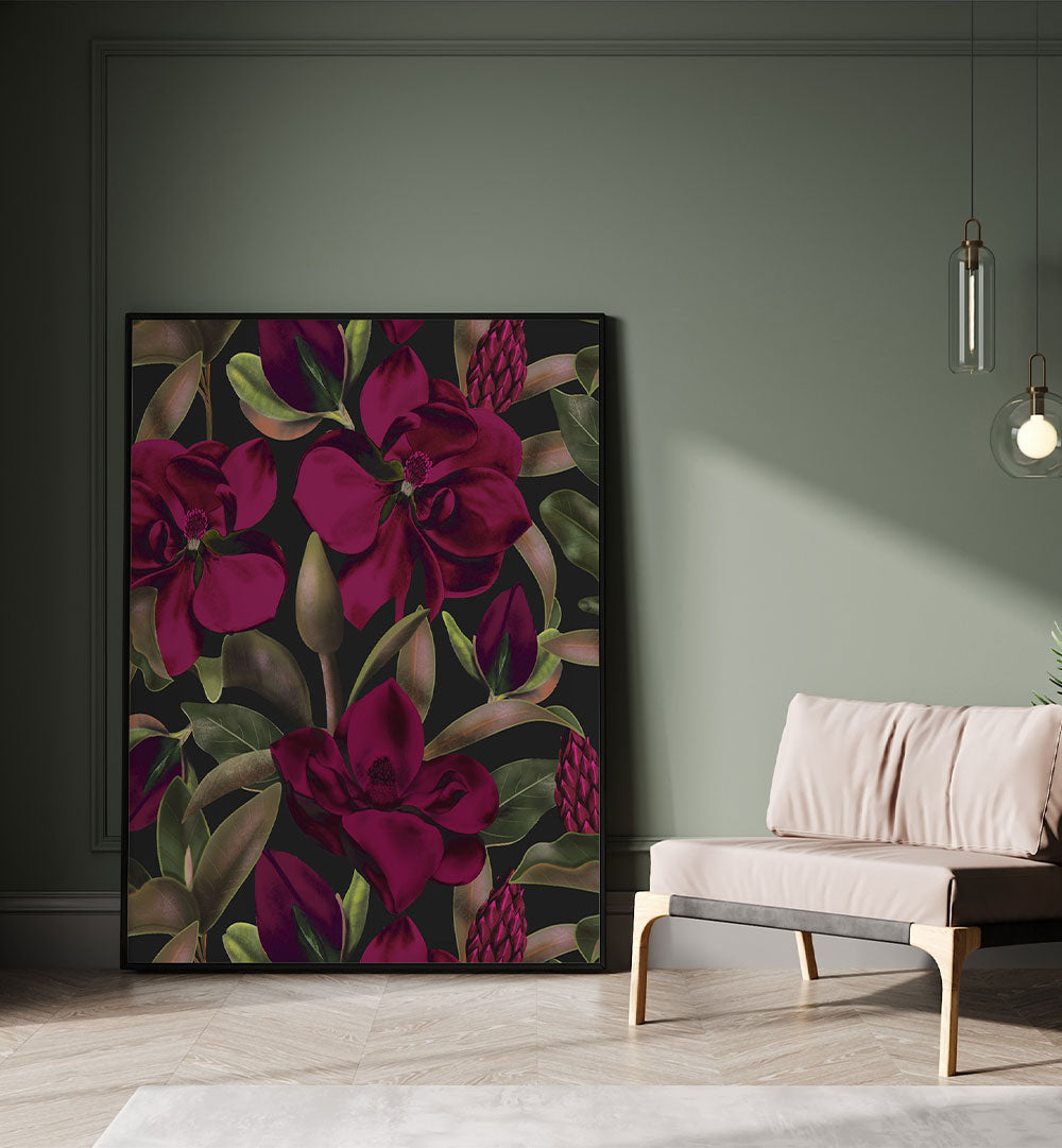LUSH BURGUNDY MAGNOLIAS