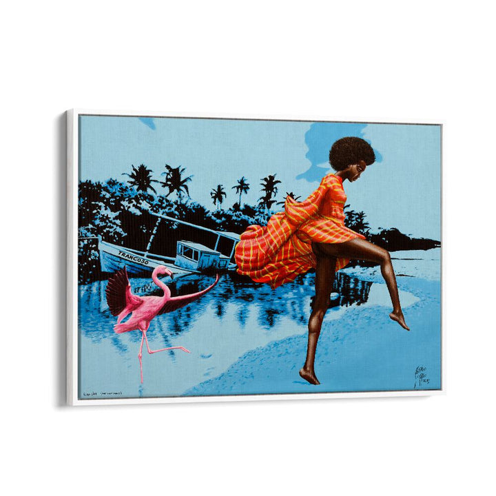 Lush Life By Christian Beijer African Artwork in White floater Frame  
