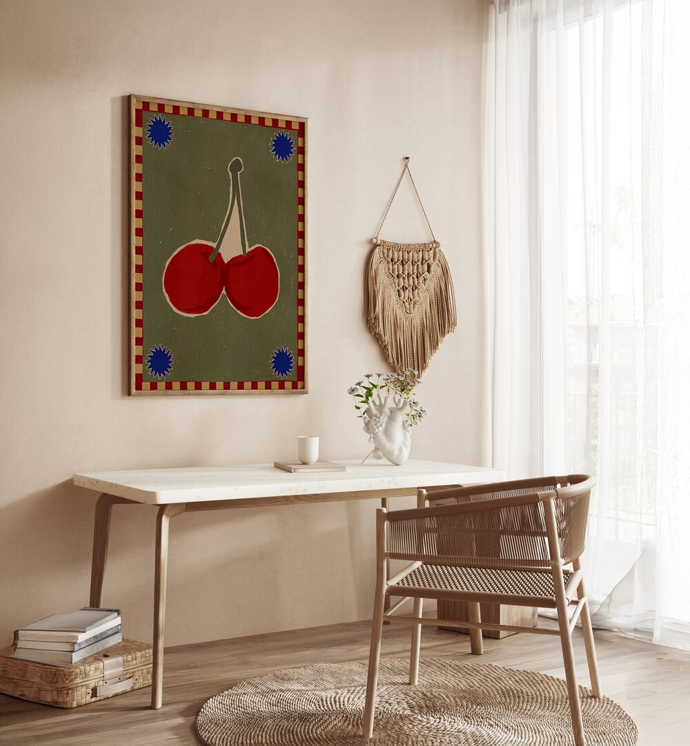 Brighten your space with the LUSH DUO, KITCHEN POSTERS featuring vibrant cherry artwork for a stylish touch.