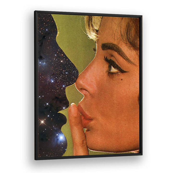 Lust In Space Surreal art Artwork in Black Plain Frame
