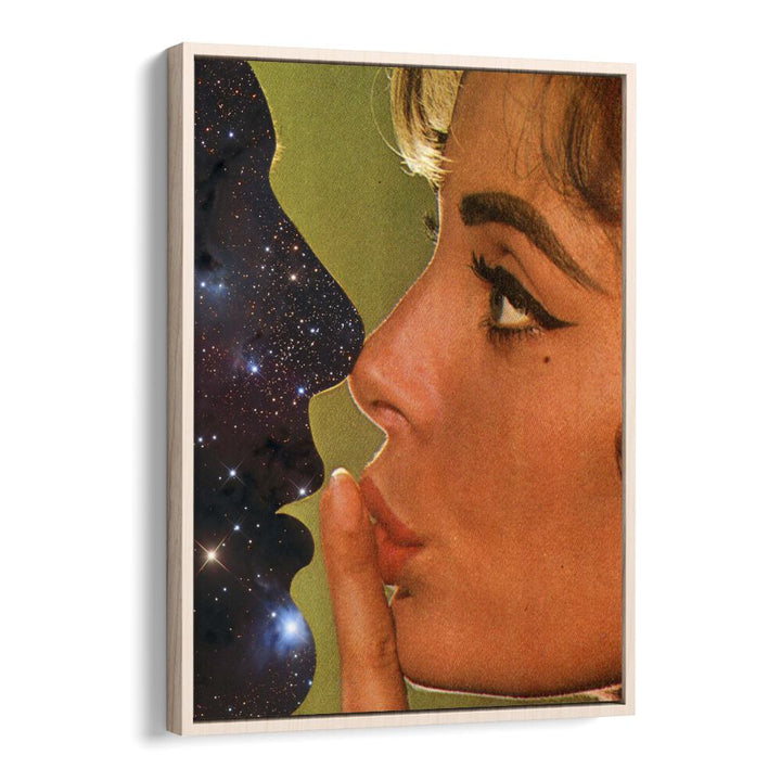 Lust In Space Surreal Art Artwork in Oak Wood Floater Frame
