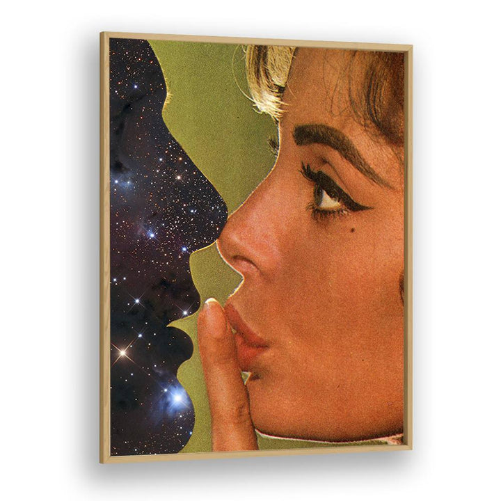 Lust In Space Surreal Art Artwork in Oak Wood Plain Frame
