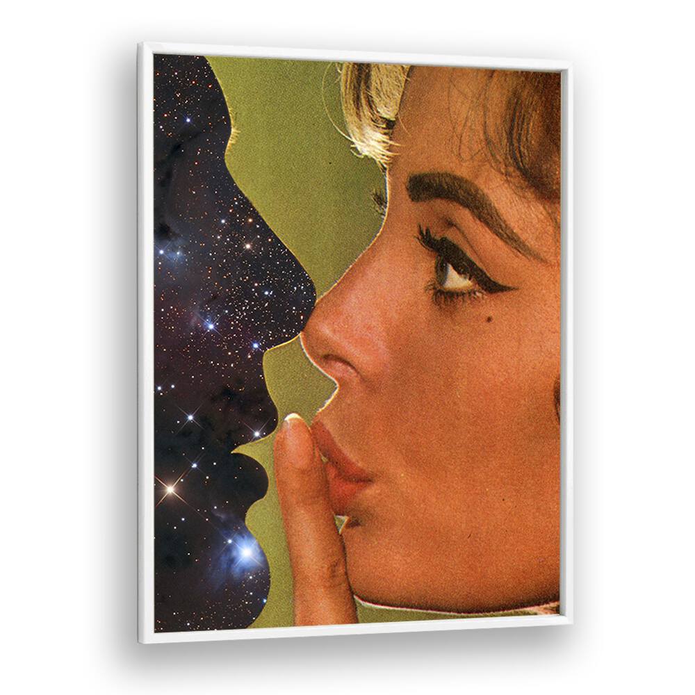 Lust In Space Surreal art Artwork in White Plain Frame
