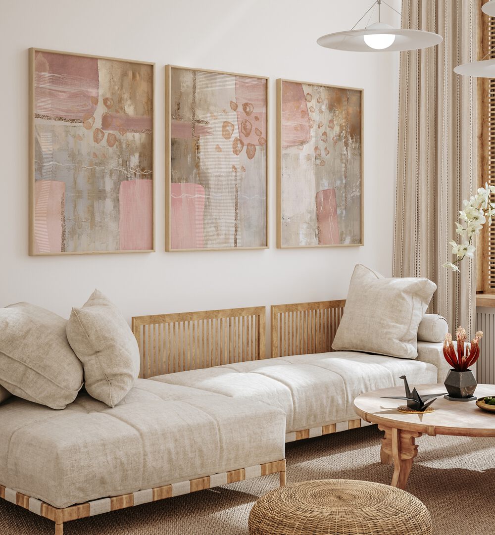 Enhance your decor with the LUXE ROSE SET, SET OF 3 PAINTINGS, showcasing elegant floral artistry.