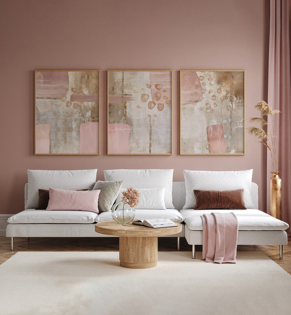 Transform your space with the LUXE ROSE SET , SET OF 3 PAINTINGS, showcasing elegant rose-inspired artistry.