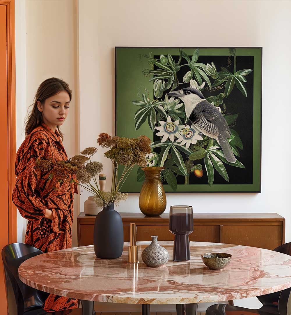 L'OISEAU ET LA PASSIFLORE , ANIMAL PAINTINGS