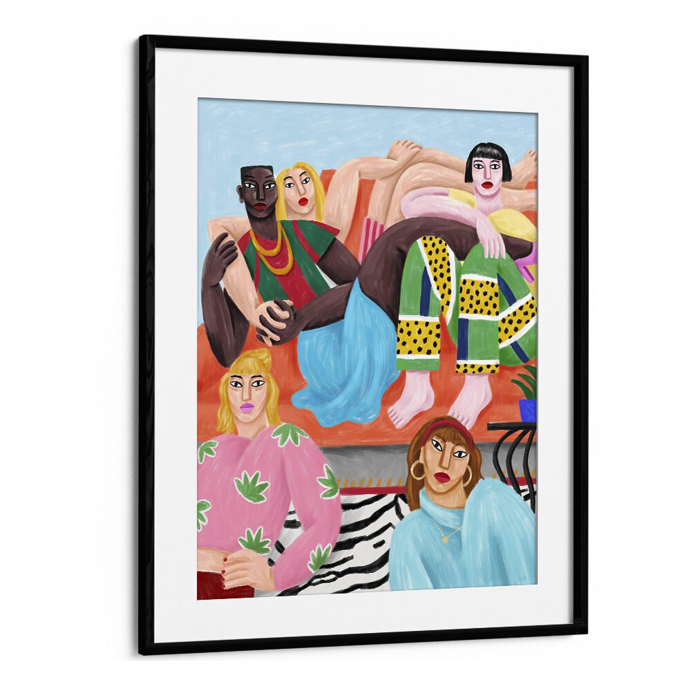 La Coloc By Cepe Wallart Prints in Black Frame With Mount