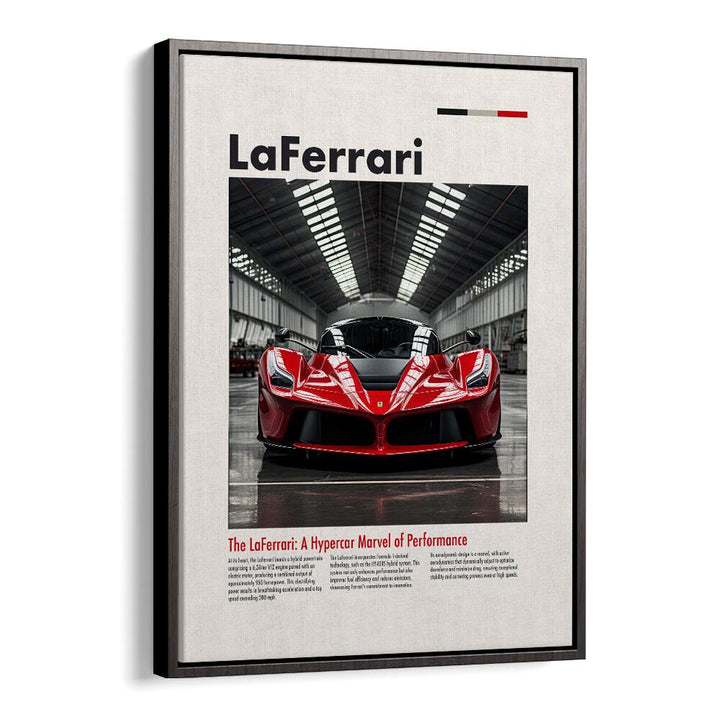 La Ferrari Car Posters Automotive Wall Art Prints in Black Floater Frame