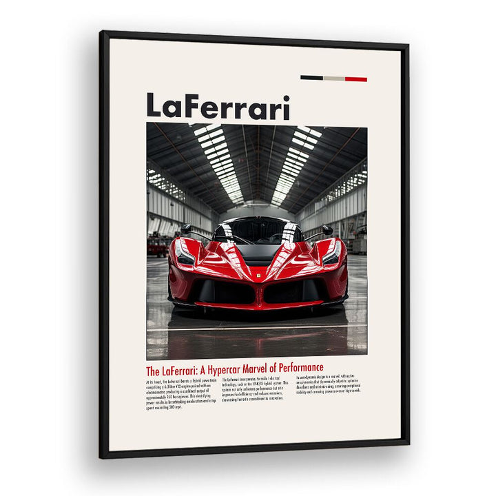 La Ferrari Car Posters Automotive Wall Art Prints in Black Plain Frame