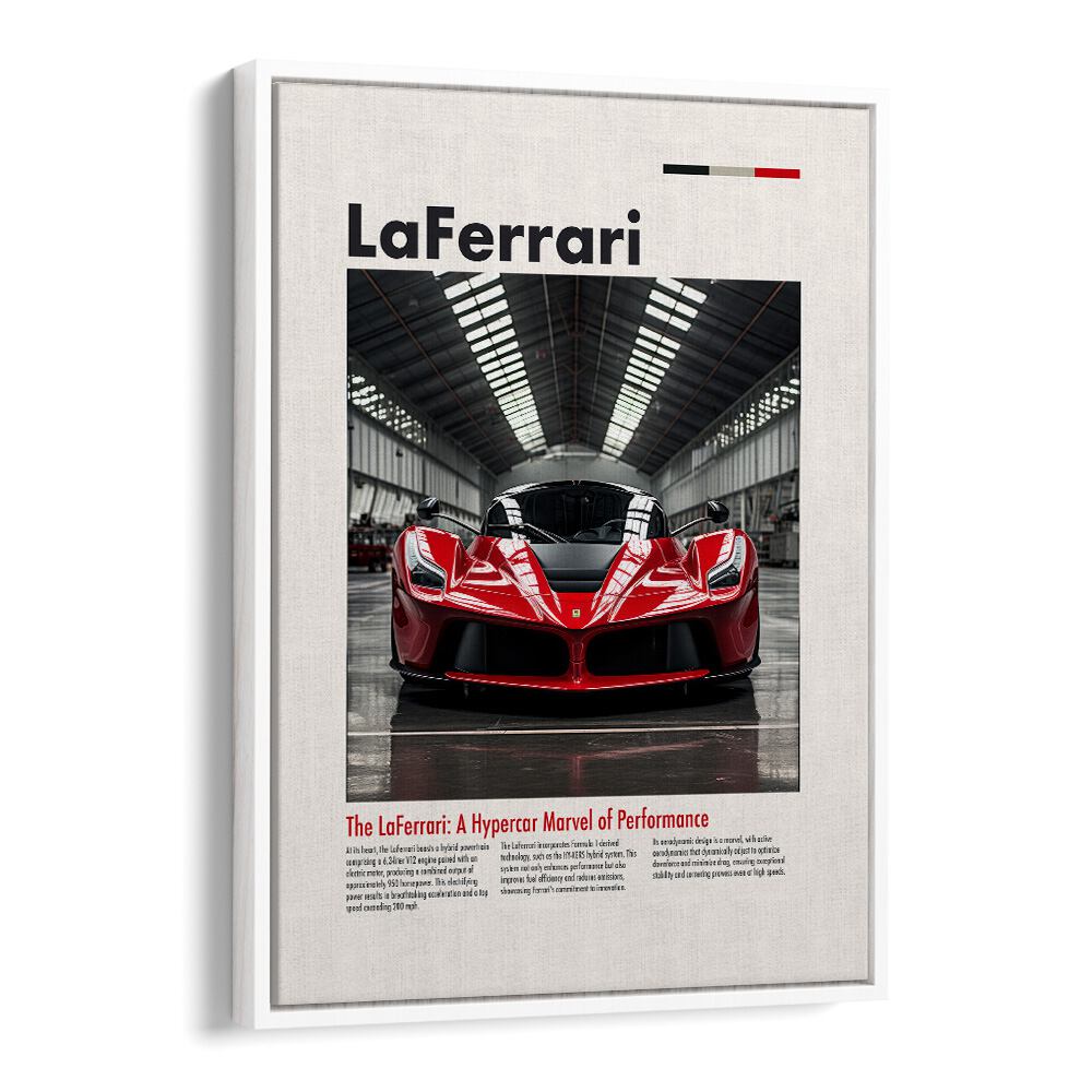 La Ferrari Car Posters Automotive Wall Art Prints in White Floater Frame