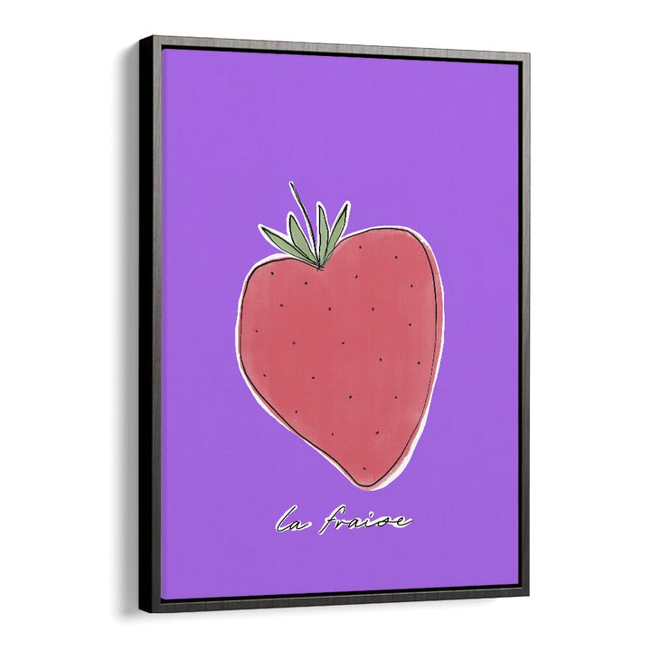 La Fraise by Uplus Me Studio Kitchen Art Prints Kitchen Posters in Black Floater Frame