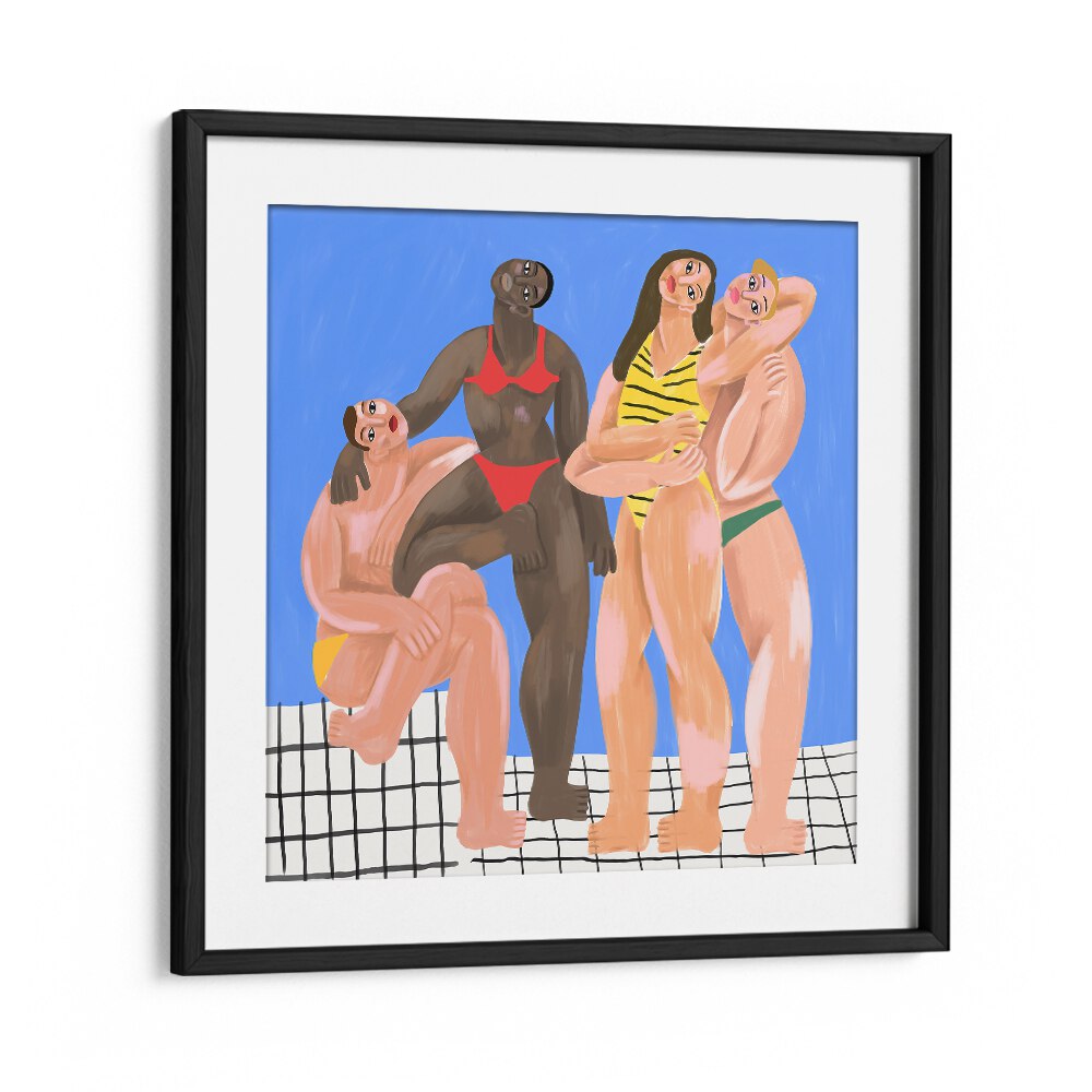 La Piscine By Cepe Wallart Prints in Black Frame With Mount