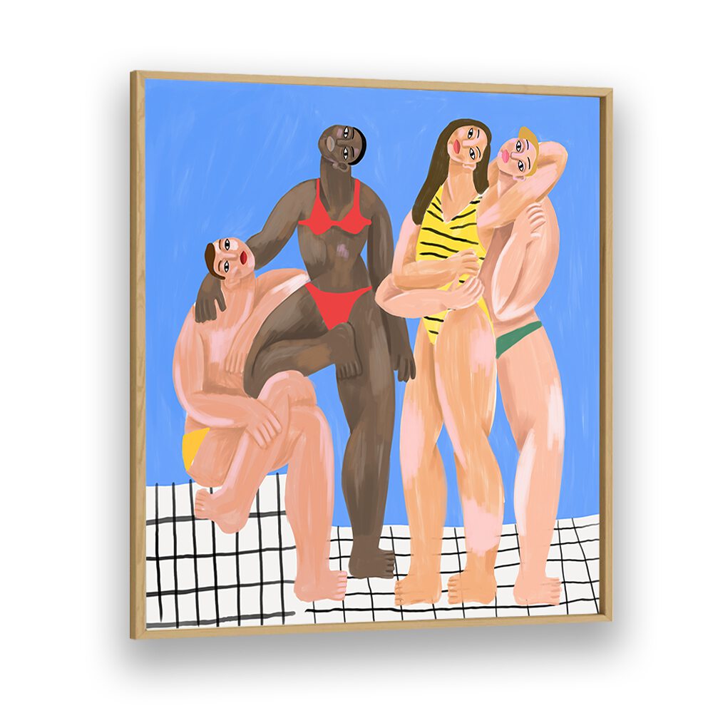 La Piscine By Cepe Wallart Prints in Oak Wood Plain Frame