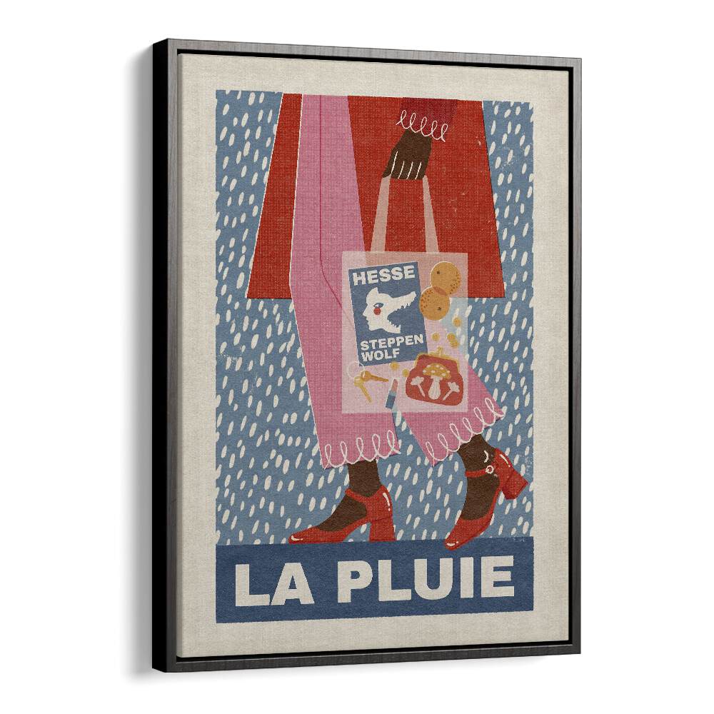 La Pluie French Style By Julia Leister Wall Art Prints in Black Floater Frame