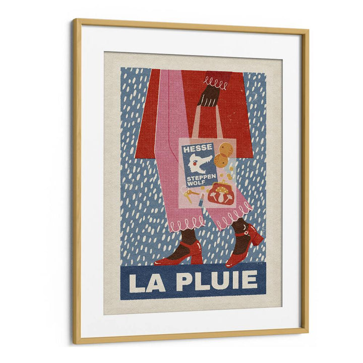 La Pluie French Style By Julia Leister Wall Art Prints in Oak Wood Frame With Mount