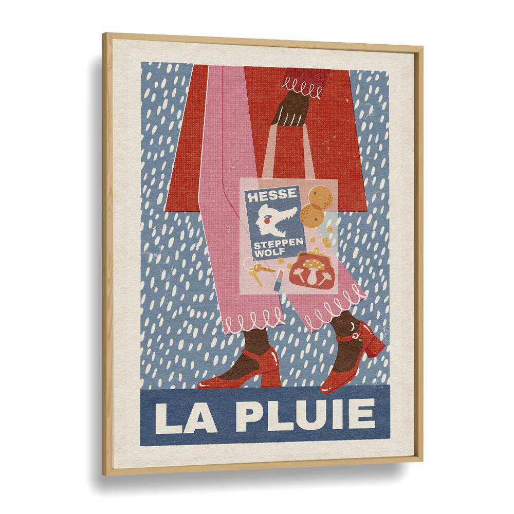 La Pluie French Style By Julia Leister Wall Art Prints in Oak Wood Plain Frame