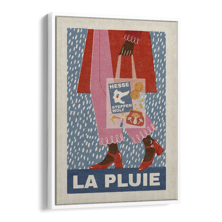 La Pluie French Style By Julia Leister Wall Art Prints in White Floater Frame