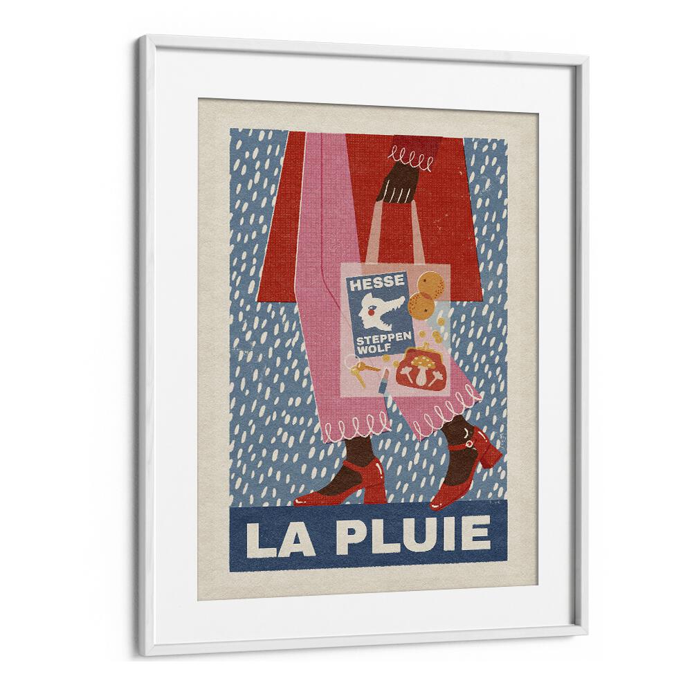 La Pluie French Style By Julia Leister Wall Art Prints in White Frame With Mount