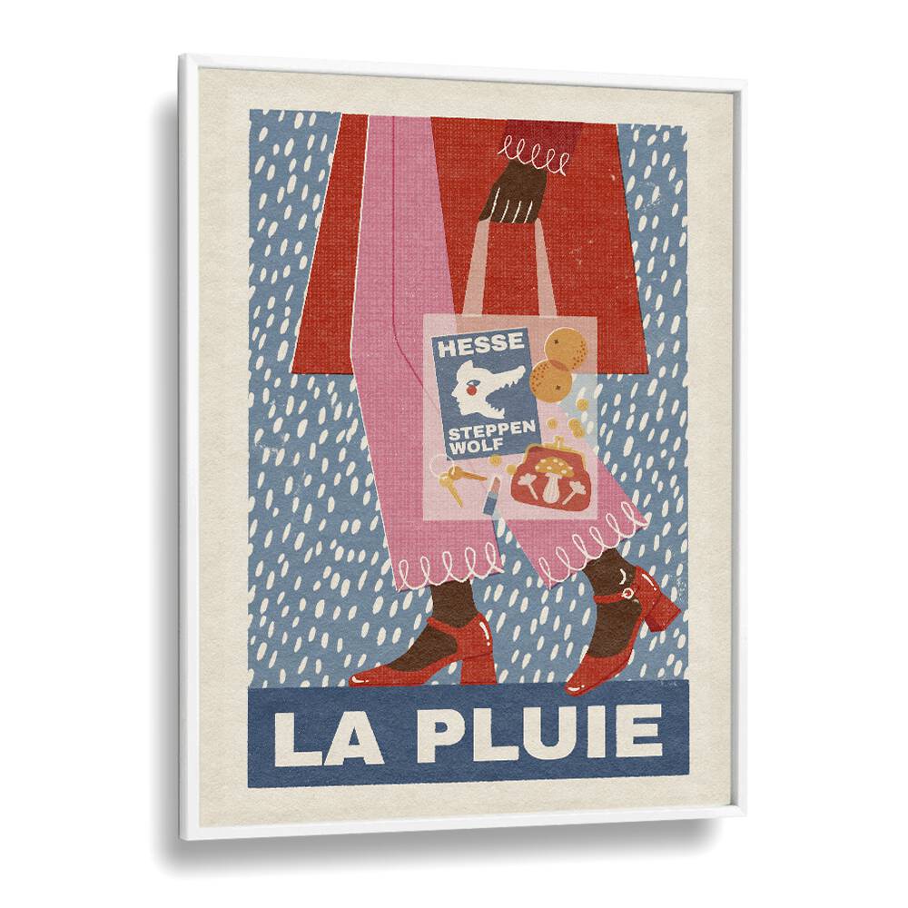 La Pluie French Style By Julia Leister Wall Art Prints in White Plain Frame