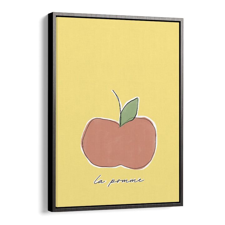 La Pomme by Uplus Me Studio Kitchen Art Prints Kitchen Posters in Black Floater Frame