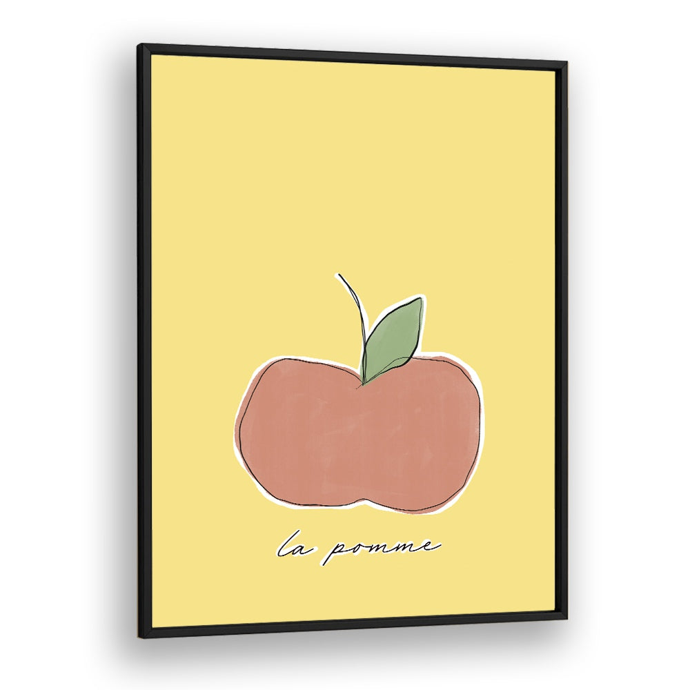 La Pomme by Uplus Me Studio Kitchen Art Prints Kitchen Posters in Black Plain Frame