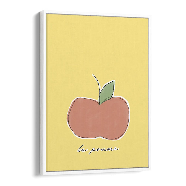 La Pomme by Uplus Me Studio Kitchen Art Prints Kitchen Posters in White Floater Frame