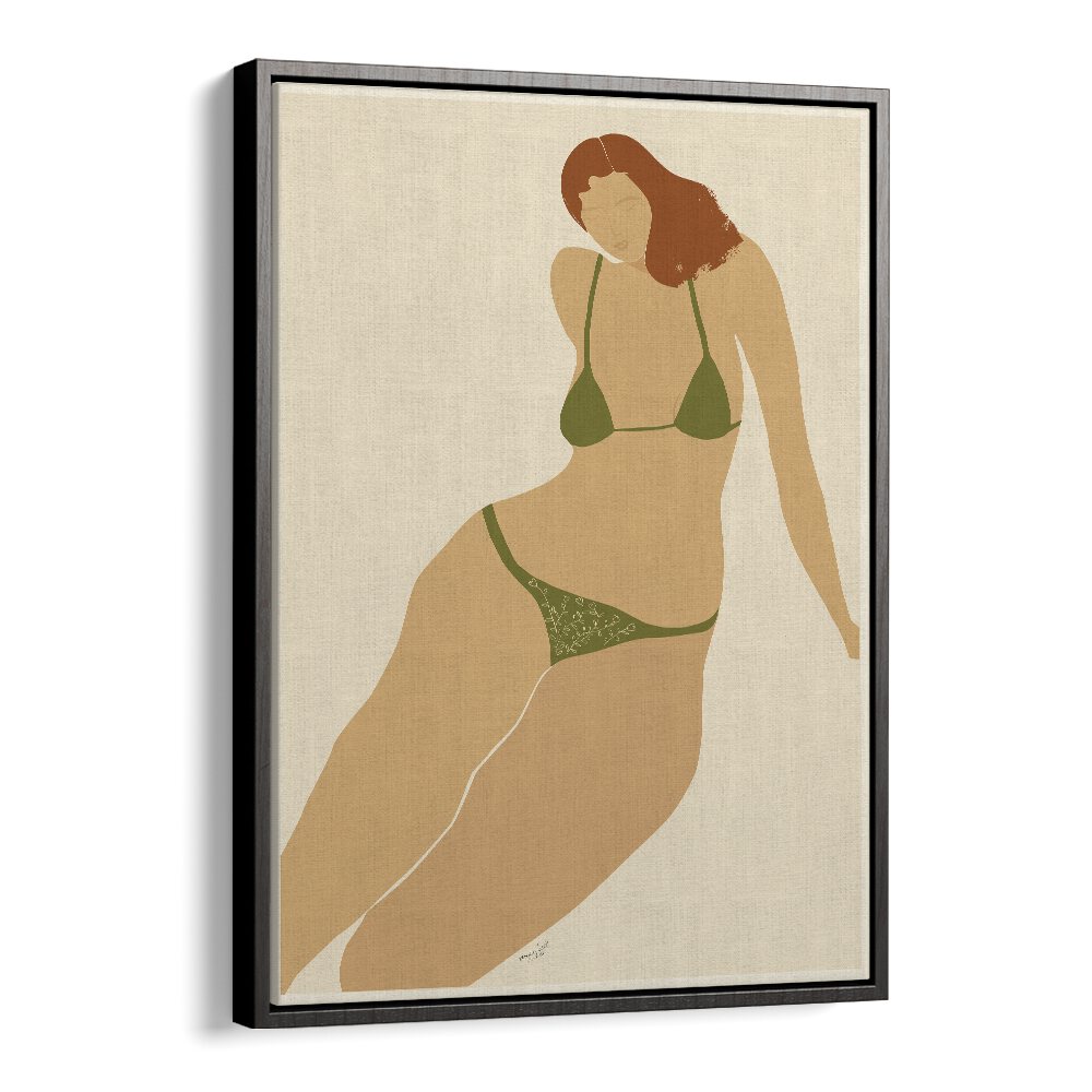 Lady Seashore By Andi Bell Beach Prints in Black Floater Frame