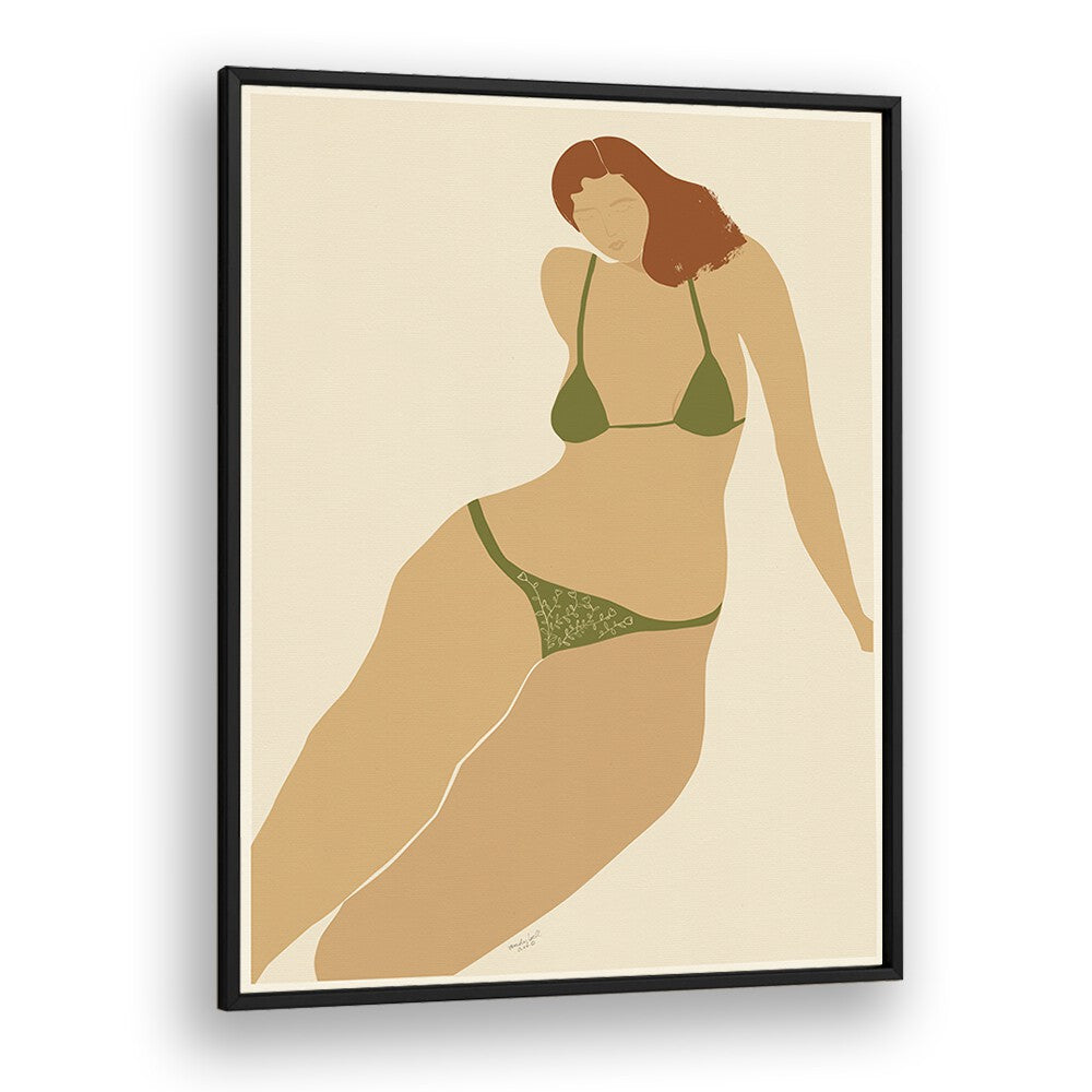 Lady Seashore By Andi Bell Beach Prints in Black Plain Frame